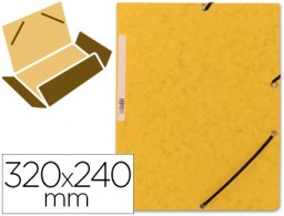 Carpeta de gomas Q-Connect A4 3 solapas cartón amarillo